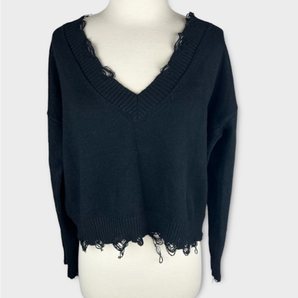Wild Honey Sweaters - Wild Honey V-neck distressed sweater size M
